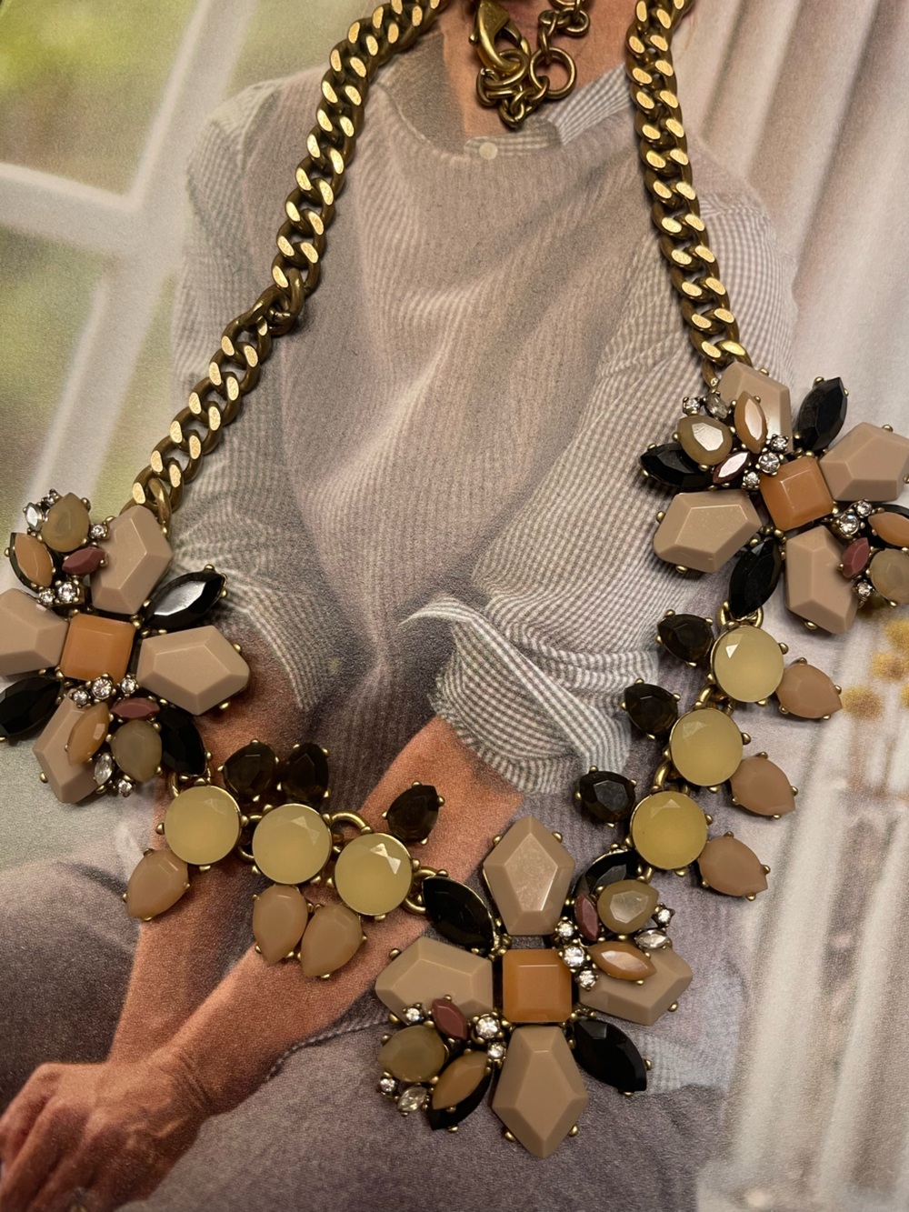 JCrew Elegant Floral Statement Necklace